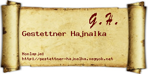 Gestettner Hajnalka névjegykártya
