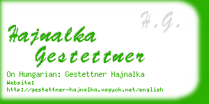 hajnalka gestettner business card